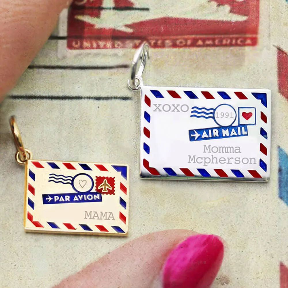 Air Mail Customizable Charm Silver Mini