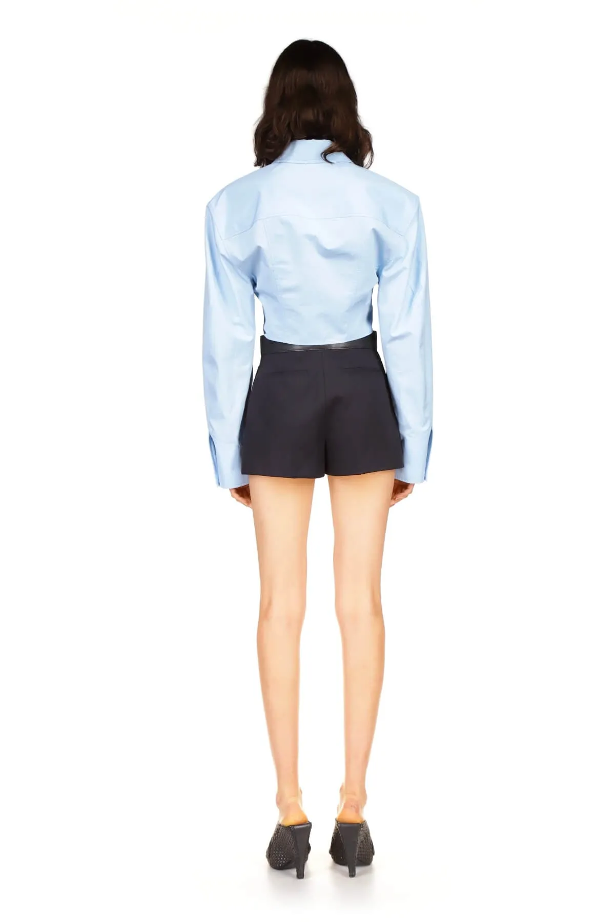 Alexander Wang Cropped Structured Shirt - Cerulean