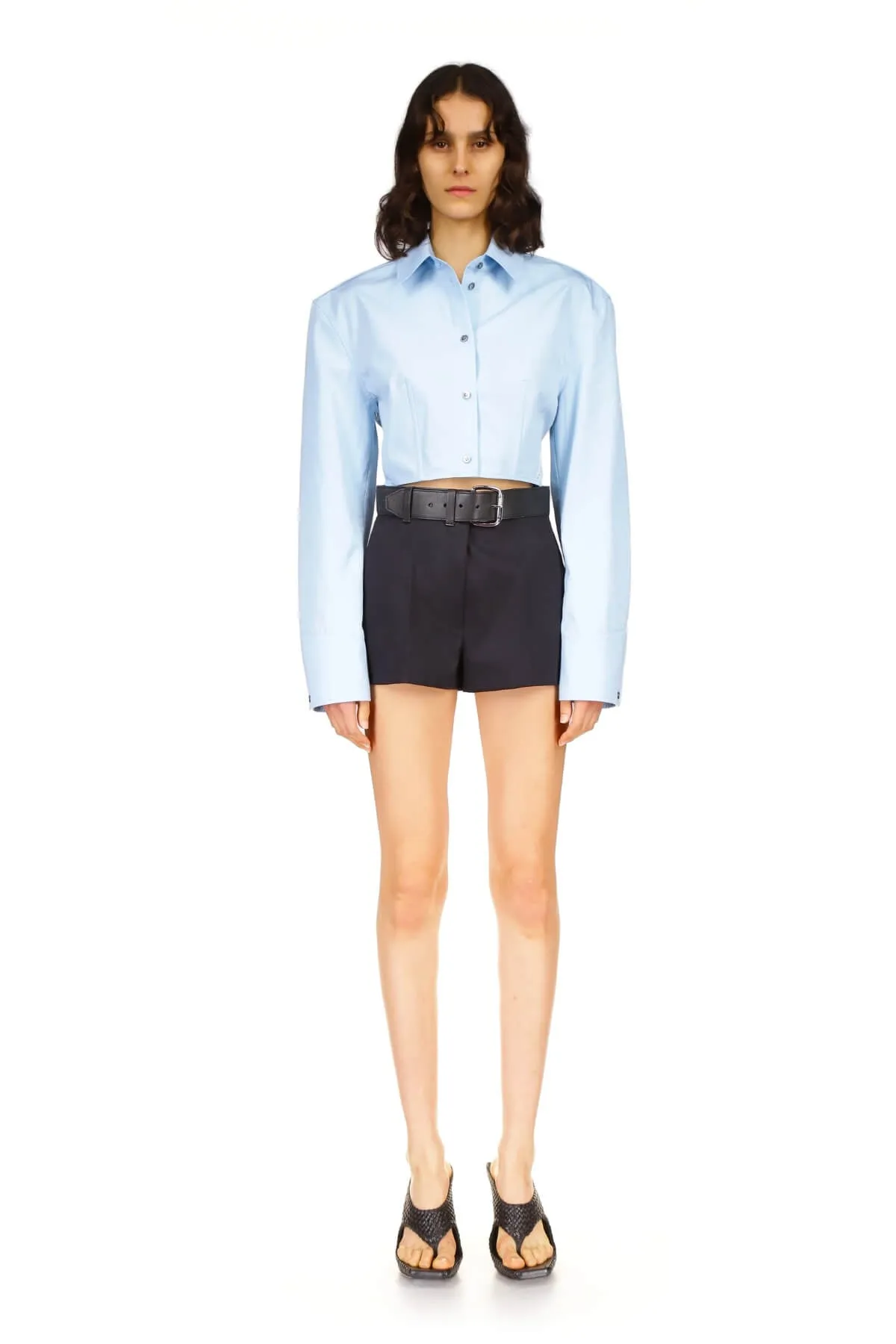 Alexander Wang Cropped Structured Shirt - Cerulean