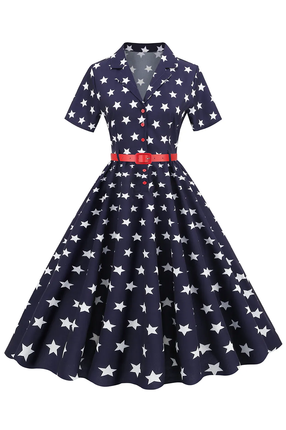 American Independence Day Print Flag Vintage Dress