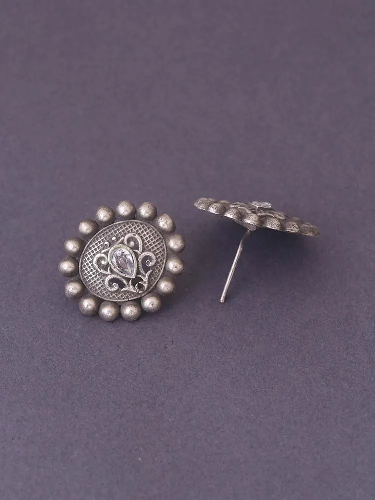 Antique Ena Oxidised Studs