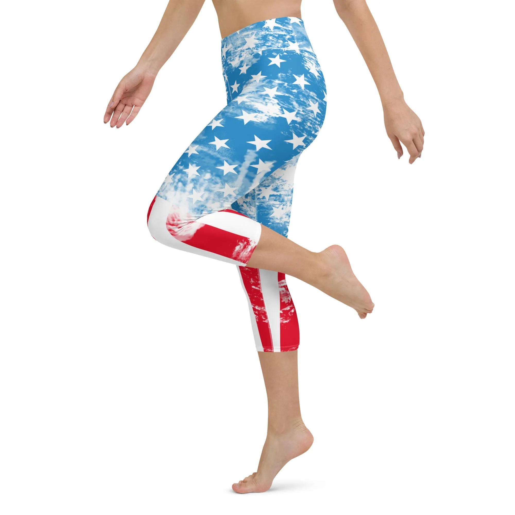 Artsy American Flag Yoga Capris