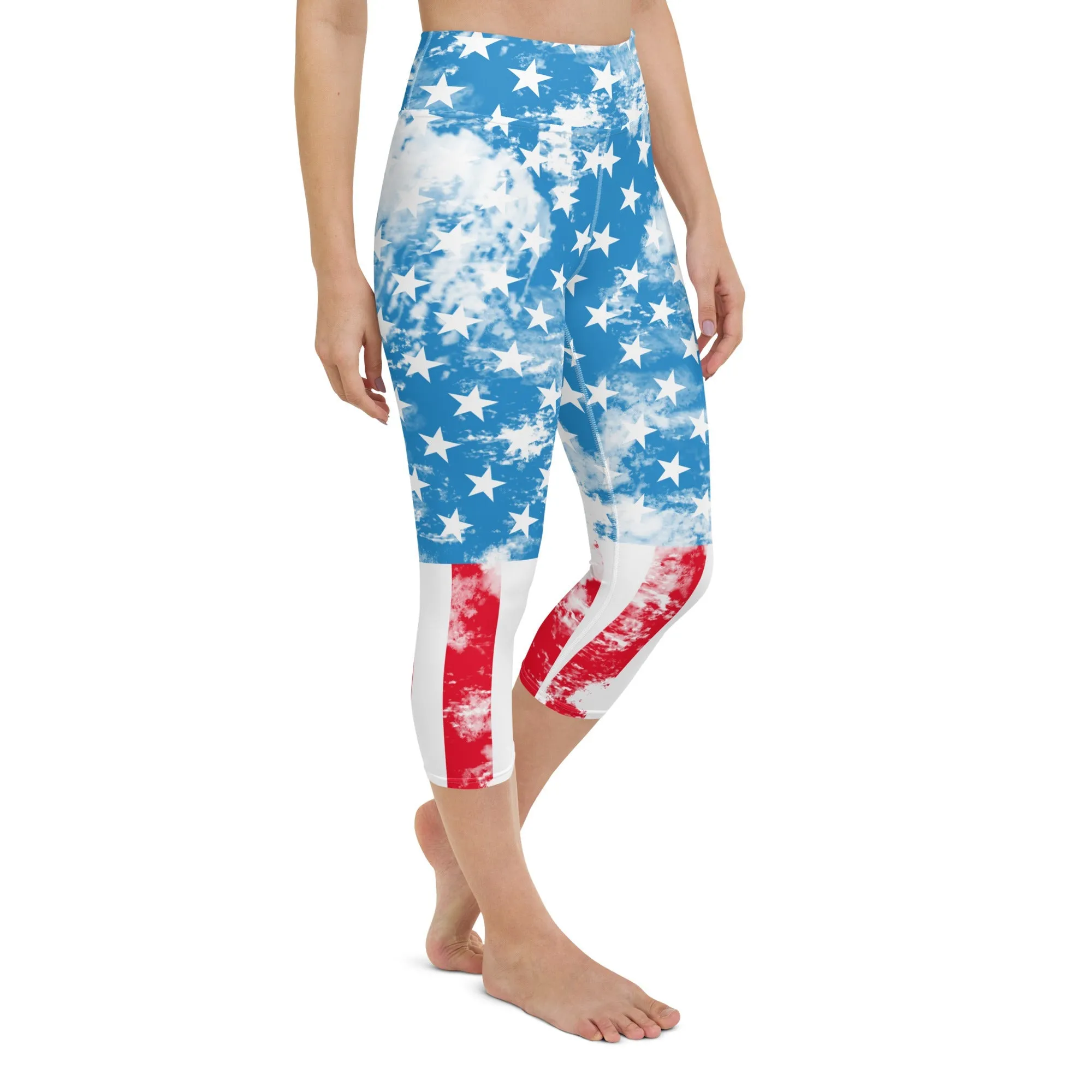 Artsy American Flag Yoga Capris