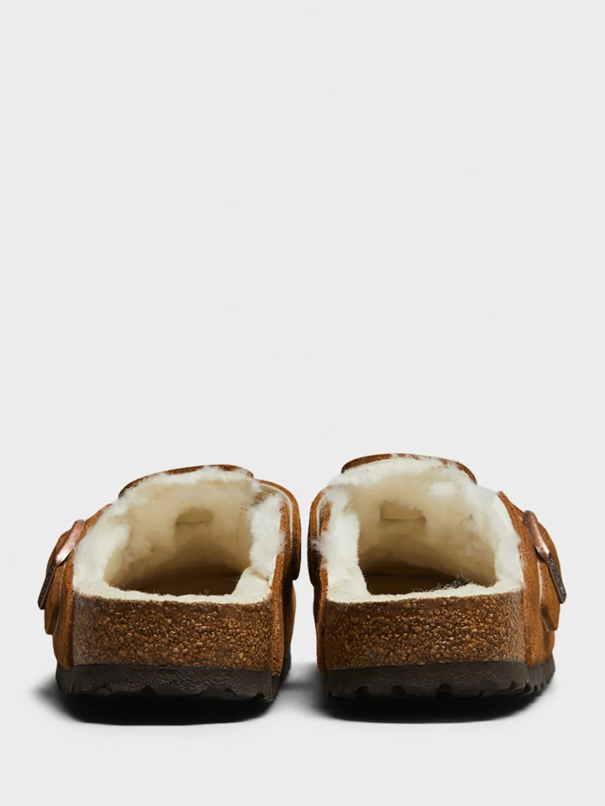 Boston VL/ Shearling Suede Sandals in Mink (Narrow)