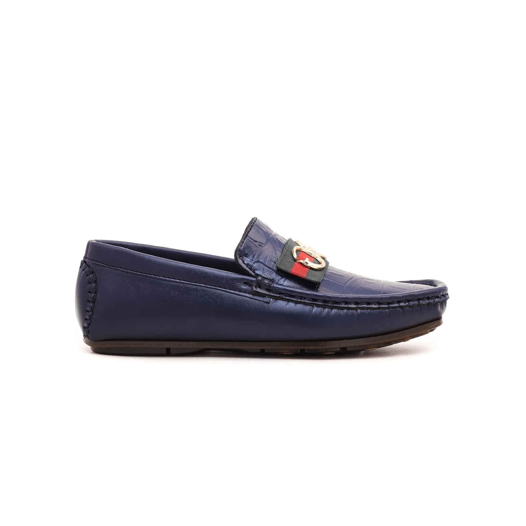 Boys Navy Formal Moccasin KD0394