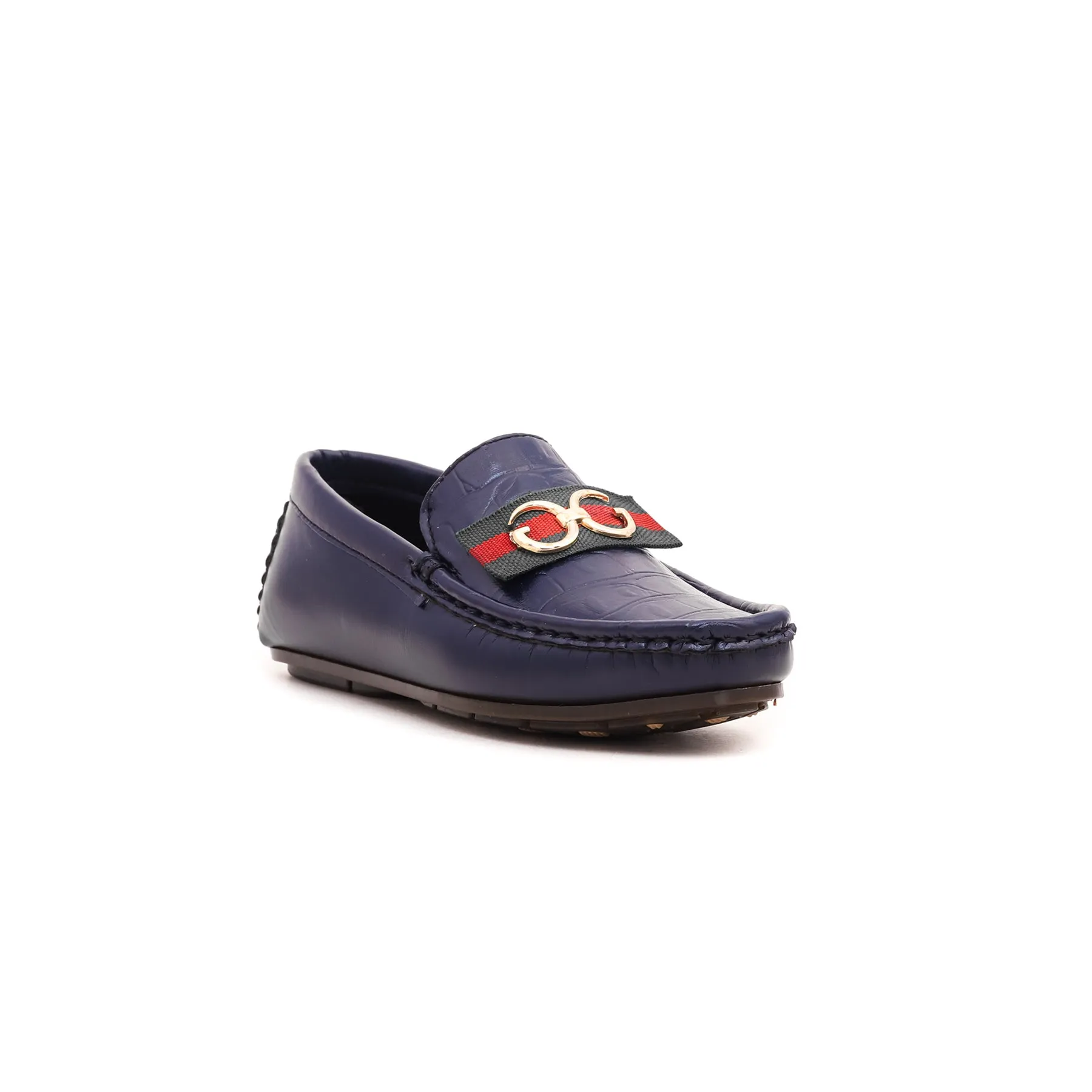 Boys Navy Formal Moccasin KD0394