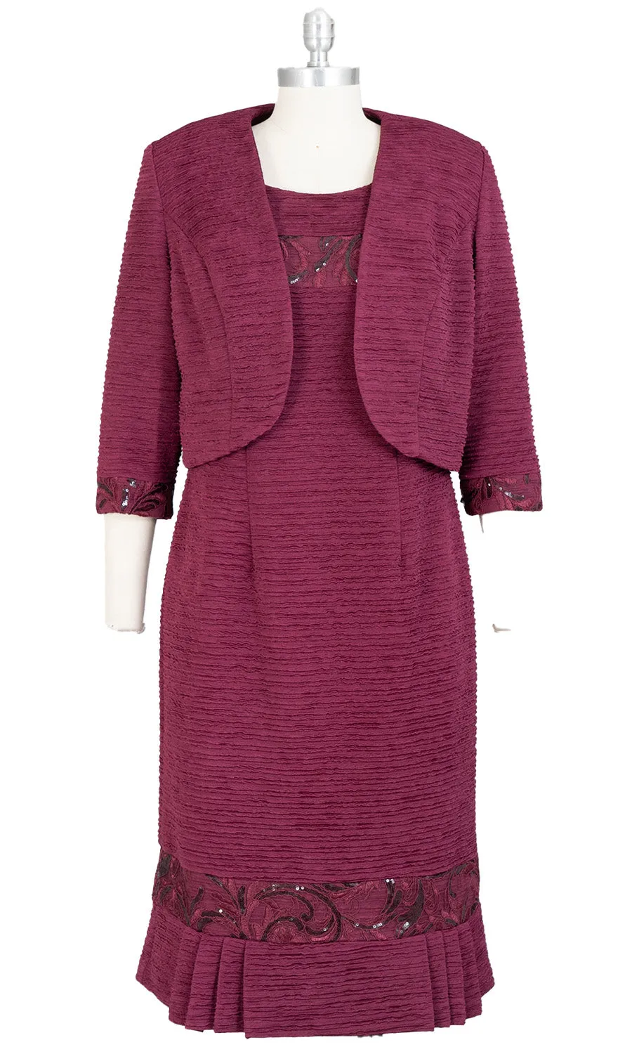 Brianna Milay Jkt Dress 28981C-Burgundy