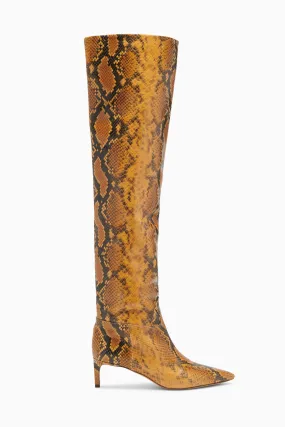 Carolina Mid Heel Boot - Amber Python