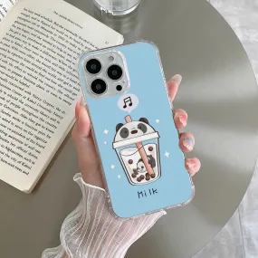 Cartoon Milk Tea We Bare Bears Silicon Case For iQOO