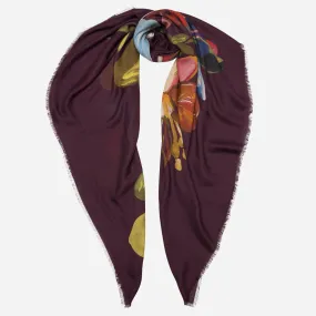 Catrina - Large Modal Cashmere Scarf - Plum