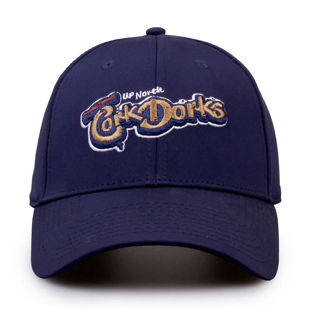 Cork Dorks Navy Wordmark Low Profile Game Changer Cap