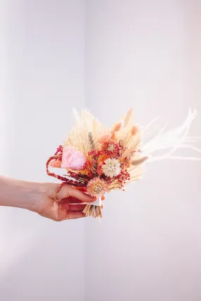 Dried Flowers Bridal Bouquet - Paradise Pink & Cream