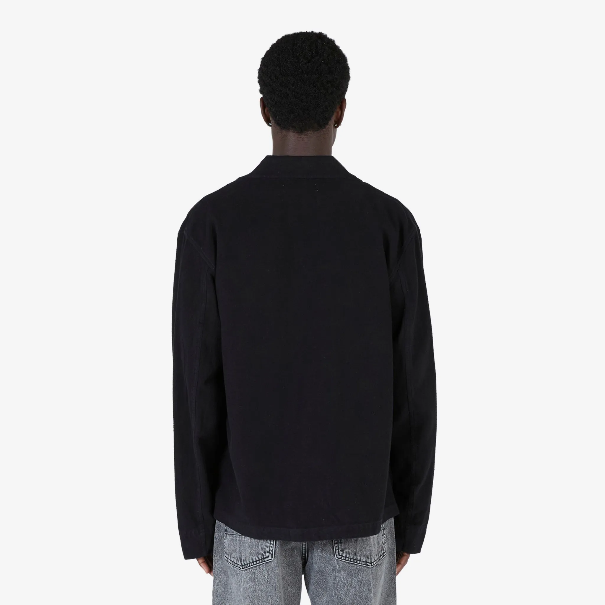 Evening Coach Jacket Black Brushed Cotton