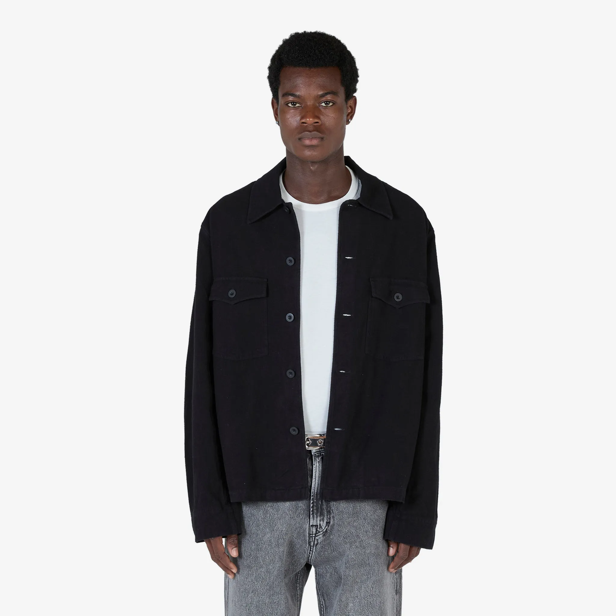 Evening Coach Jacket Black Brushed Cotton