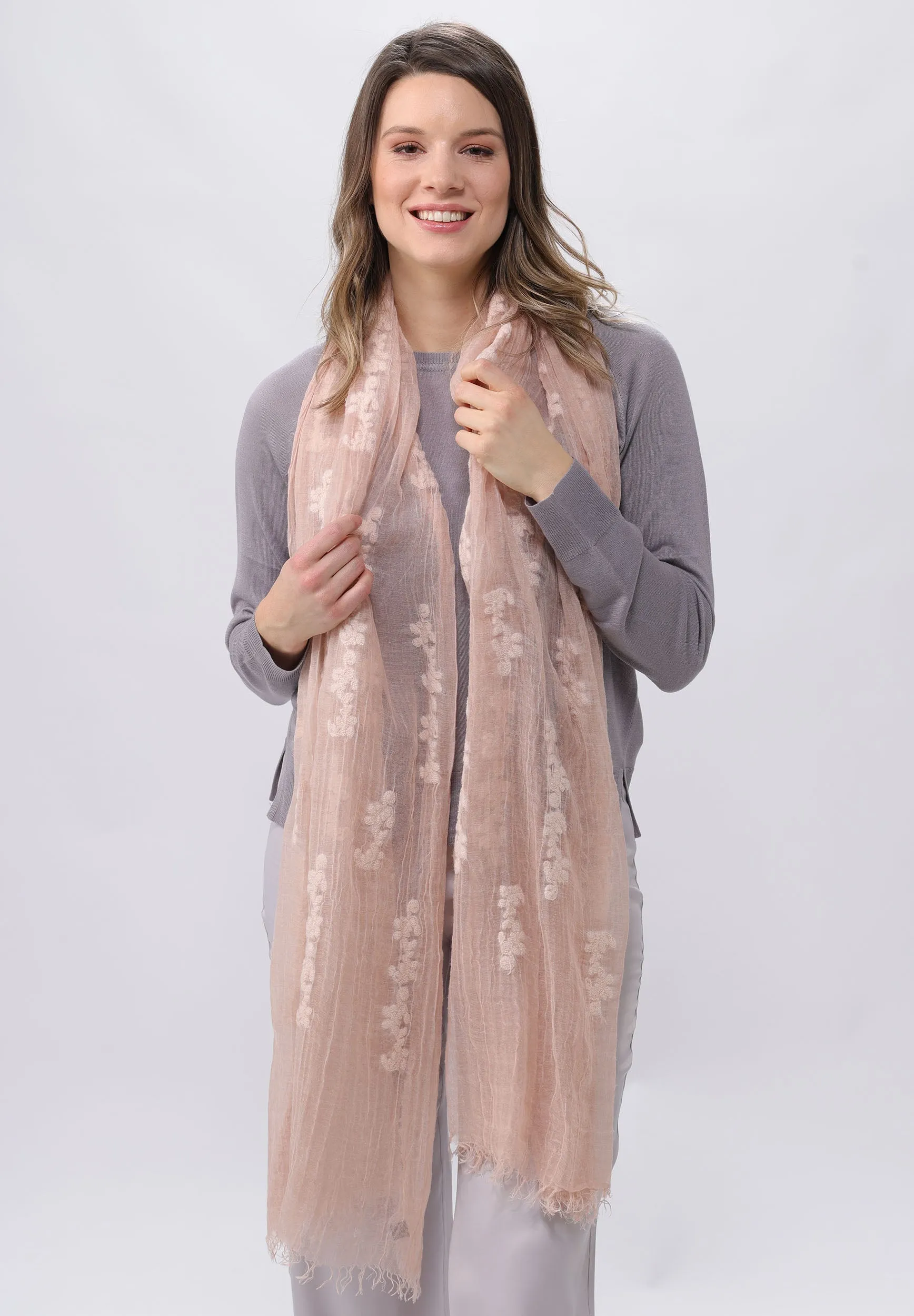 Evening Vines Embroidered Wrap