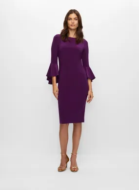 Flared Sleeve Sheath Dress