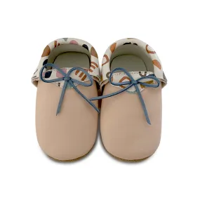 Geo Print Kids Leather Moccasins