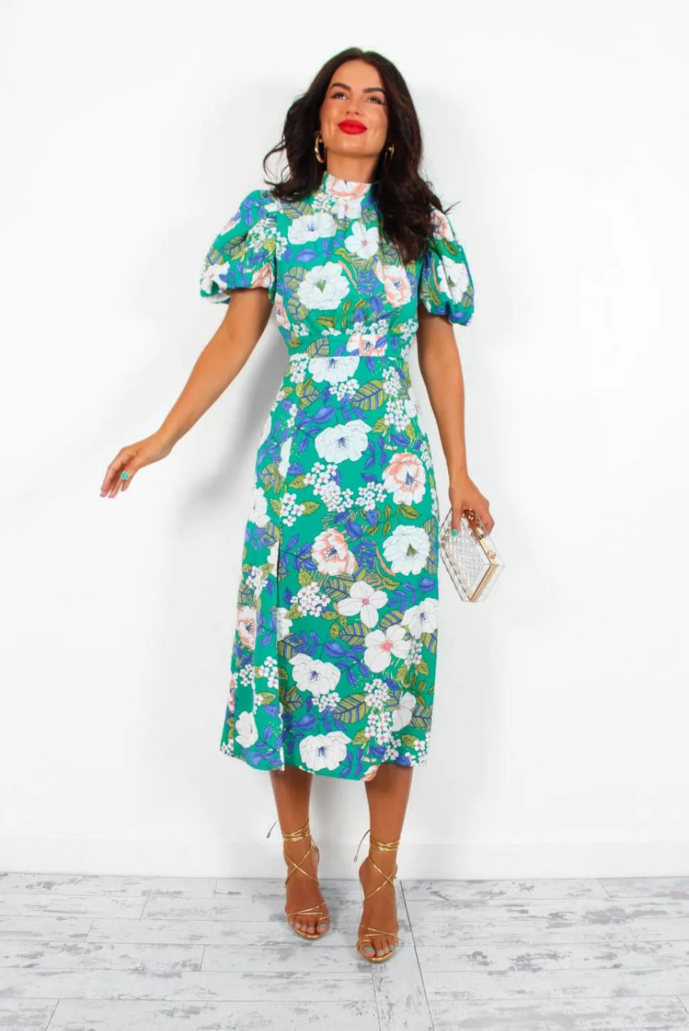 Got The Flower - Green Floral Midi Dress