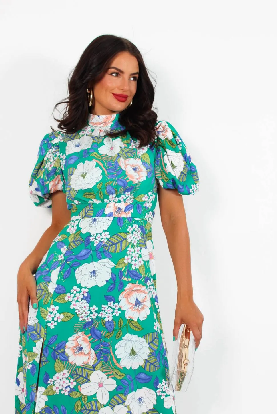 Got The Flower - Green Floral Midi Dress