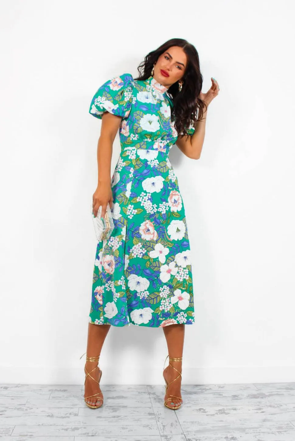 Got The Flower - Green Floral Midi Dress