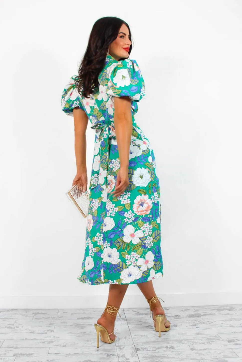 Got The Flower - Green Floral Midi Dress