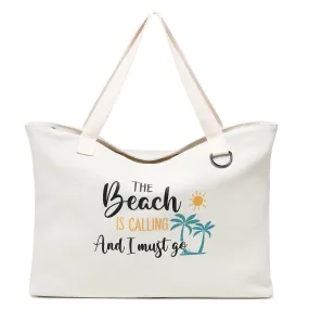 Jansben Canvas Beach Bags XXL Large