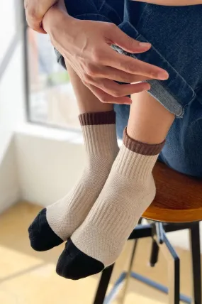 Le Bon Shoppe Girlfriend Colour Block Black Coffee Socks