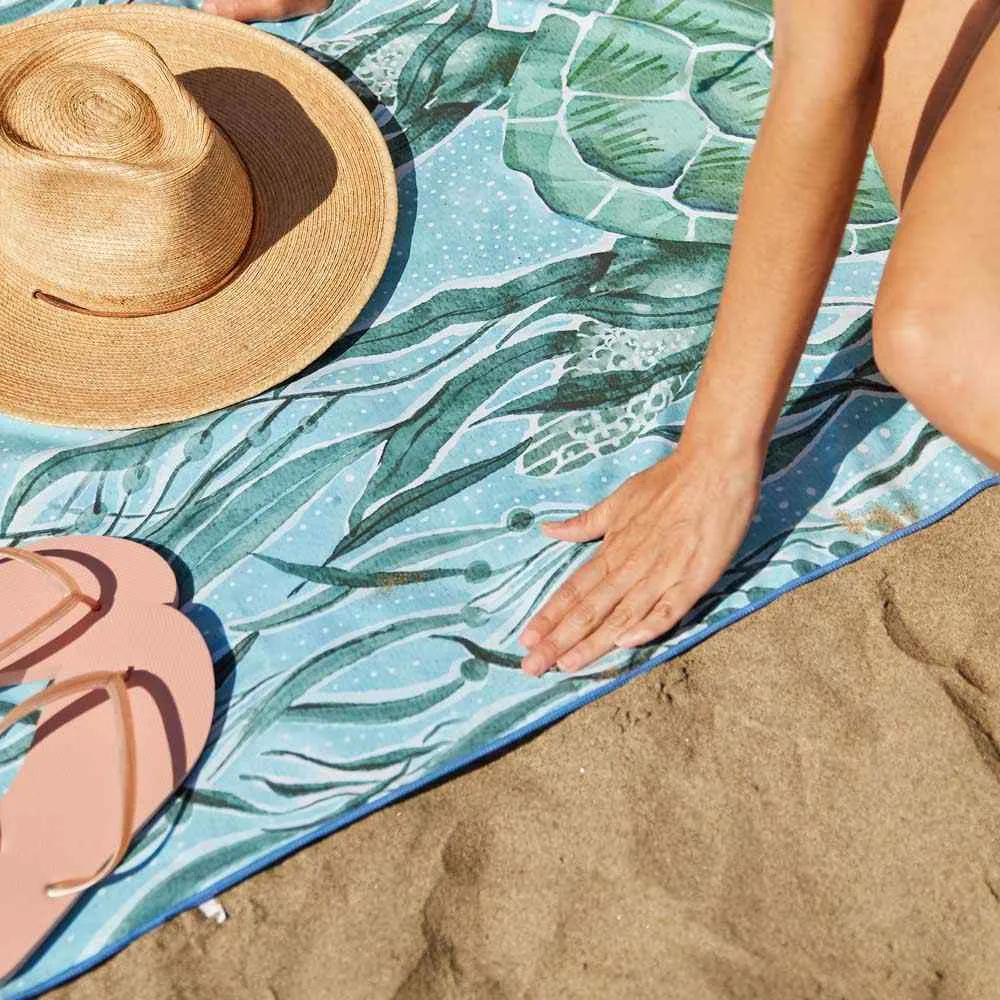 Marine Turtle Reversible Eco Beach Towel