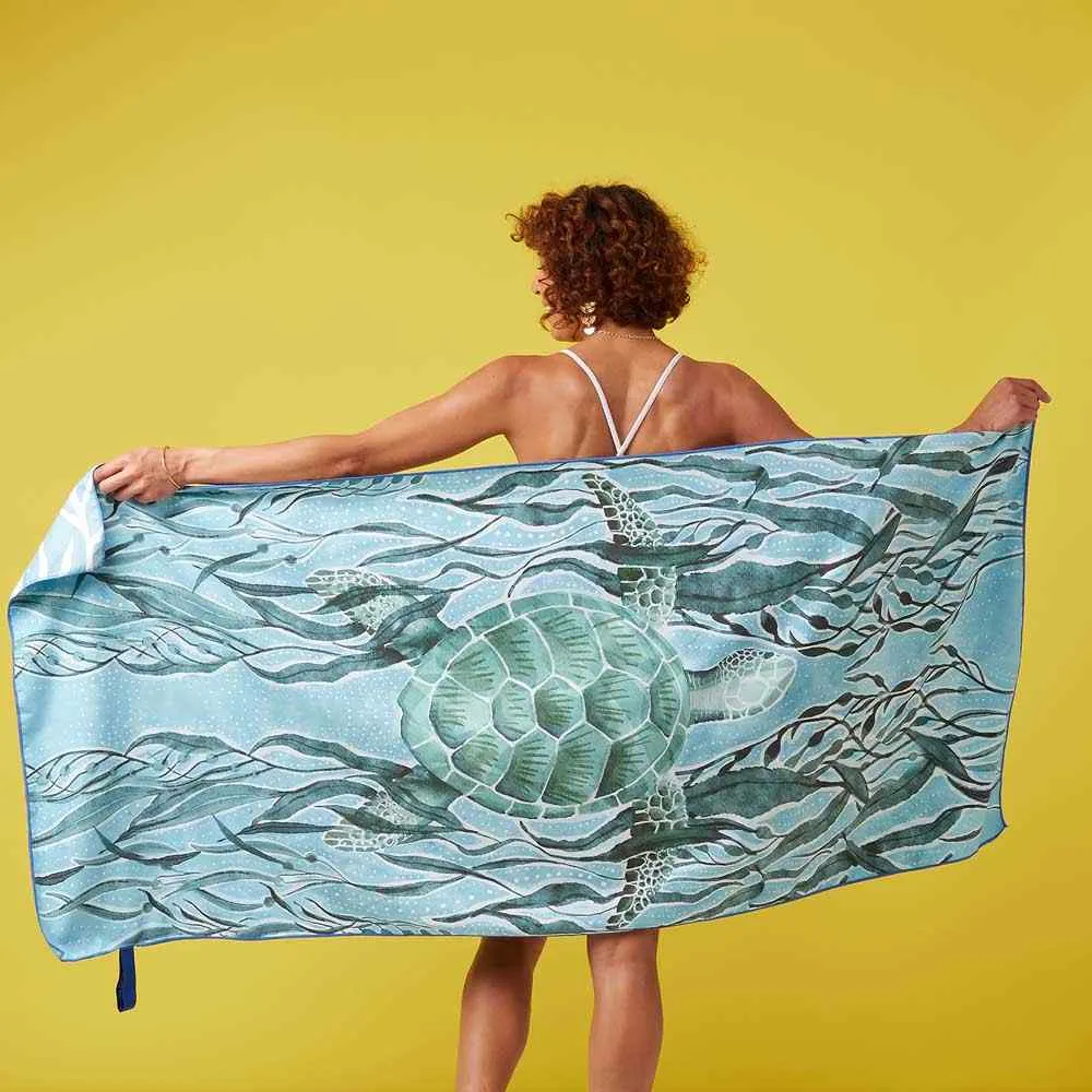 Marine Turtle Reversible Eco Beach Towel