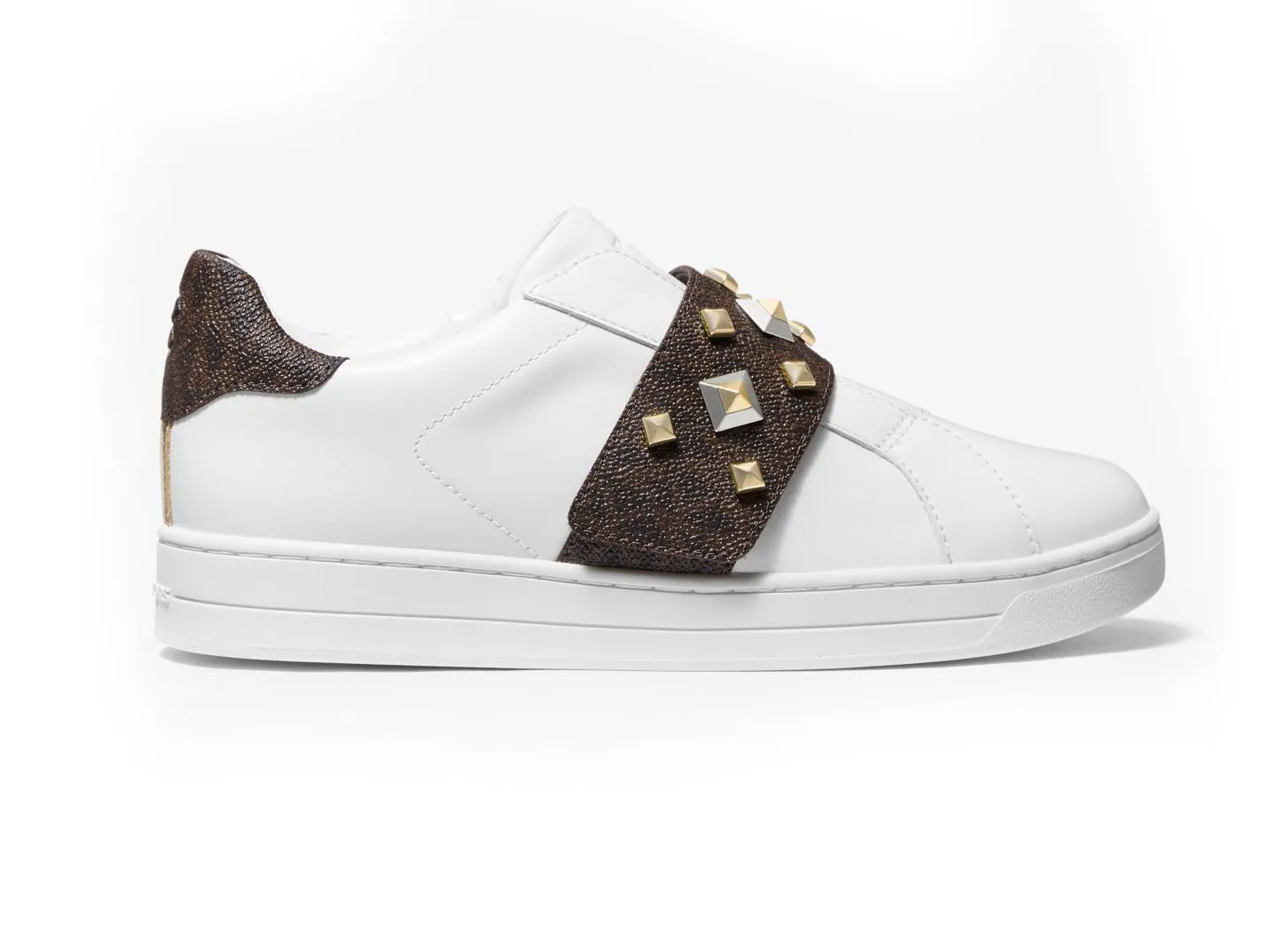 MICHAEL KORS Kenna Leather Studded Logo Sneaker