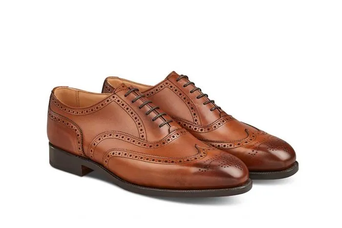 Piccadilly Brogue Oxford City Shoe - Beechnut Burnished