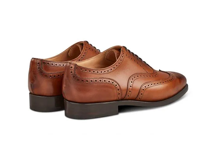 Piccadilly Brogue Oxford City Shoe - Beechnut Burnished