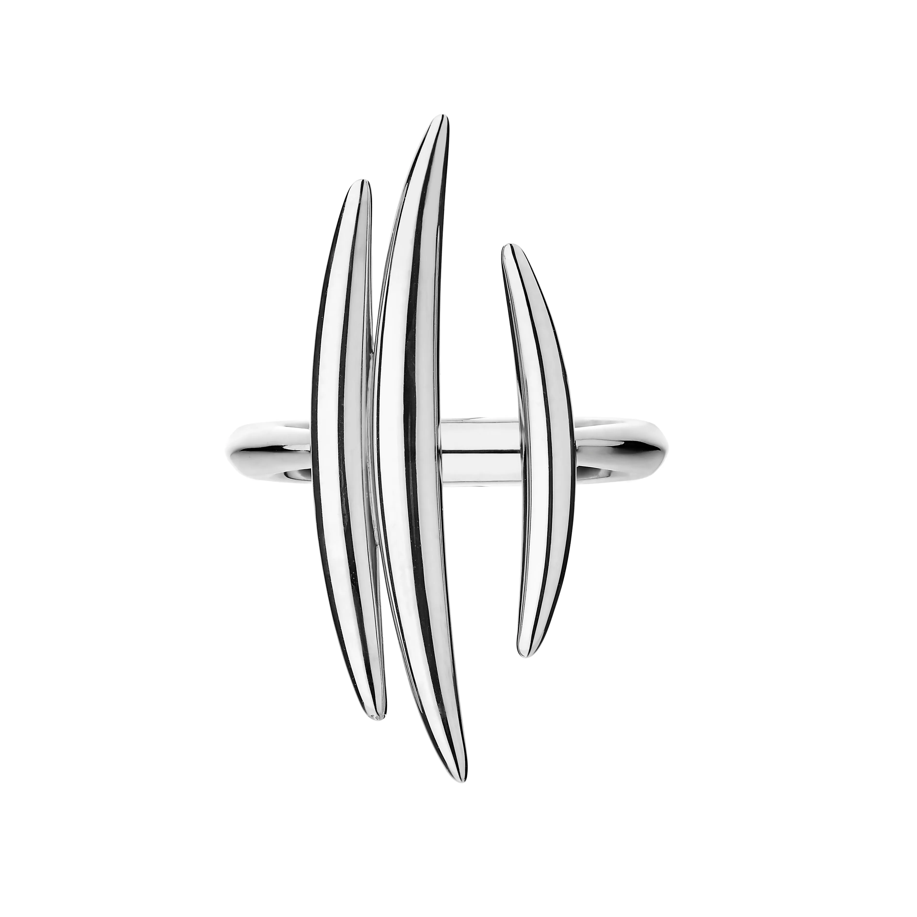 Quill Triple Bar Ring - Silver