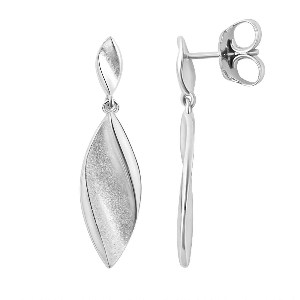 Sandblast Leaf Earrings