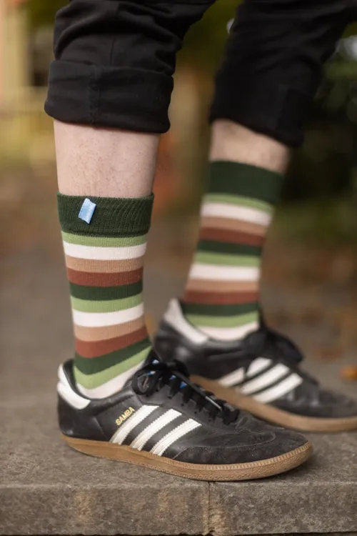 Stripy Crew Toe Socks