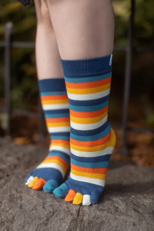 Stripy Crew Toe Socks