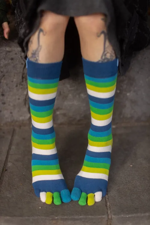 Stripy Crew Toe Socks