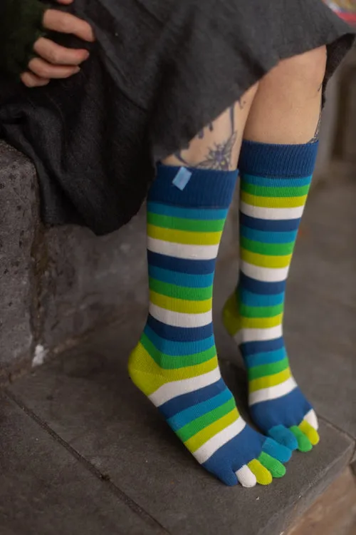 Stripy Crew Toe Socks