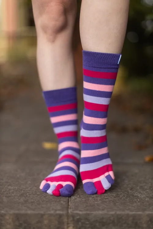 Stripy Crew Toe Socks