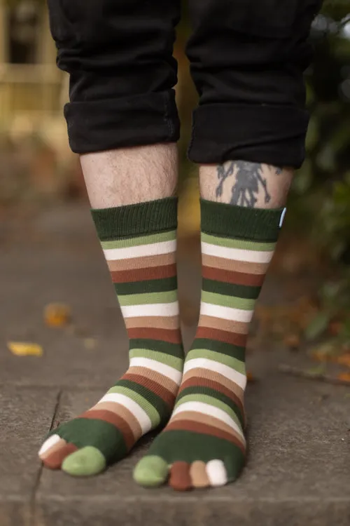 Stripy Crew Toe Socks