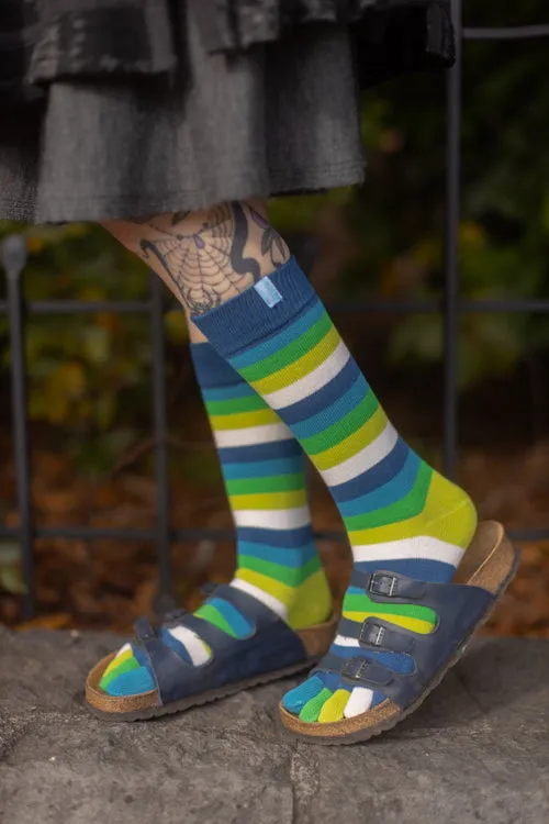 Stripy Crew Toe Socks