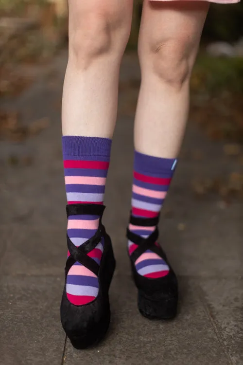 Stripy Crew Toe Socks