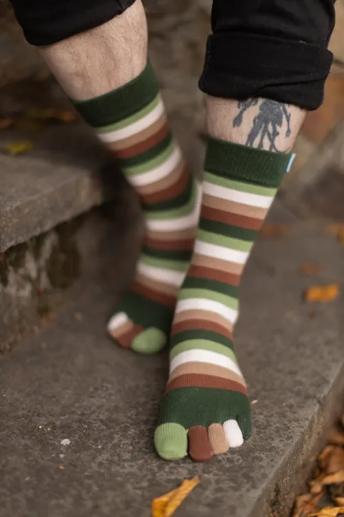 Stripy Crew Toe Socks