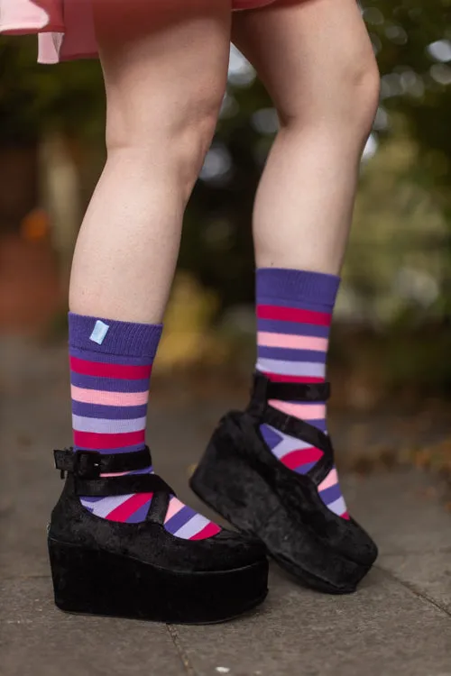 Stripy Crew Toe Socks