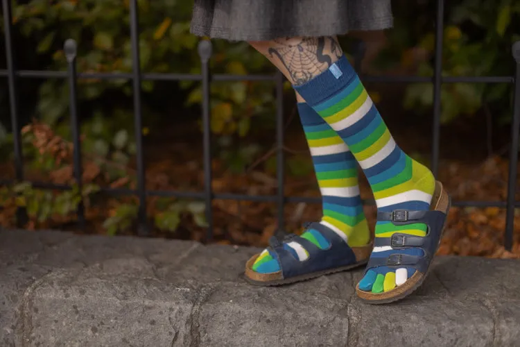 Stripy Crew Toe Socks