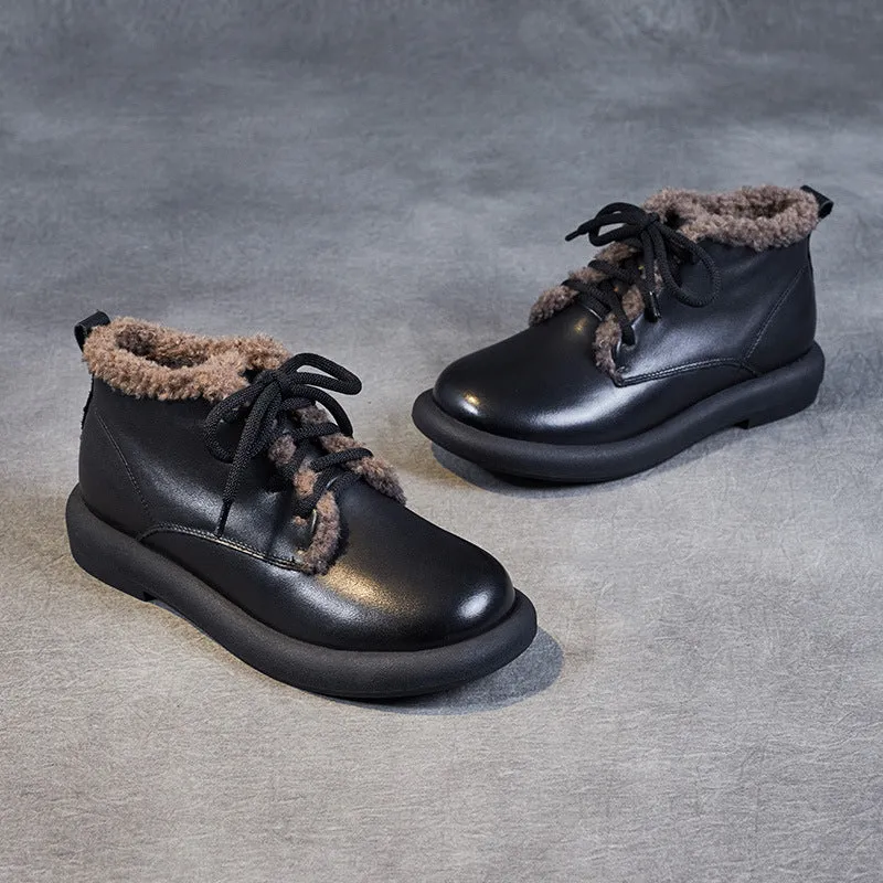 Women Retro Minimalist Furred Winter Casual Shoes